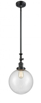 Beacon - 1 Light - 10 inch - Matte Black - Stem Hung - Adjustable Mini Pendant (3442|206-BK-G204-10)