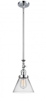 Cone - 1 Light - 8 inch - Polished Chrome - Stem Hung - Adjustable Mini Pendant (3442|206-PC-G42-LED)
