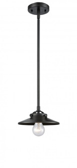 Railroad - 1 Light - 8 inch - Oil Rubbed Bronze - Stem hung - Mini Pendant (3442|284-1S-OB-M5-OB-LED)