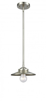 Railroad - 1 Light - 8 inch - Brushed Satin Nickel - Stem hung - Mini Pendant (3442|284-1S-SN-M2-SN-LED)