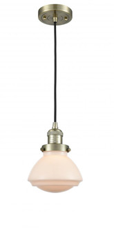 Olean - 1 Light - 7 inch - Antique Brass - Cord hung - Mini Pendant (3442|201C-AB-G321-LED)