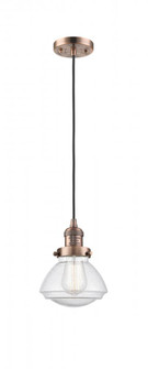 Olean - 1 Light - 7 inch - Antique Copper - Cord hung - Mini Pendant (3442|201C-AC-G324)
