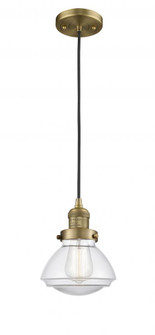 Olean - 1 Light - 7 inch - Brushed Brass - Cord hung - Mini Pendant (3442|201C-BB-G322)