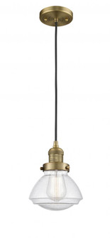 Olean - 1 Light - 7 inch - Brushed Brass - Cord hung - Mini Pendant (3442|201C-BB-G324)