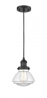 Olean - 1 Light - 7 inch - Matte Black - Cord hung - Mini Pendant (3442|201C-BK-G322)