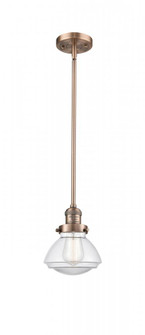 Olean - 1 Light - 7 inch - Antique Copper - Stem Hung - Mini Pendant (3442|201S-AC-G322-LED)