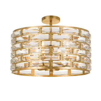 Meridian 20'' Antique Gold Semi Flush Mount (205|MER-4866-GA_CEILING)