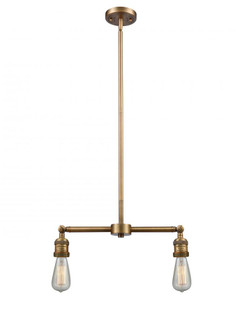 Bare Bulb - 2 Light - 8 inch - Brushed Brass - Stem Hung - Adjustable Island Light (3442|209-BB)