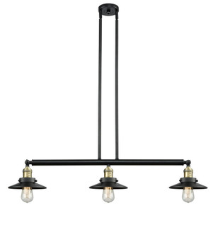 Railroad - 3 Light - 41 inch - Black Antique Brass - Stem Hung - Adjustable Island Light (3442|213-BAB-M6)