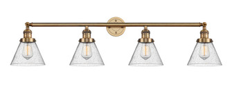 Cone - 4 Light - 44 inch - Brushed Brass - Adjustable Bath Vanity Light (3442|215-BB-G44-LED)