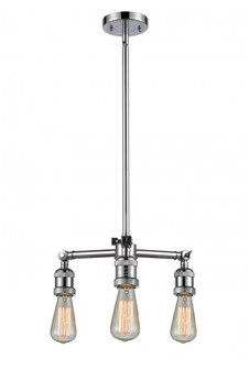 Bare Bulb - 3 Light - 15 inch - Polished Chrome - Stem Hung - Chandelier (3442|207-PC)