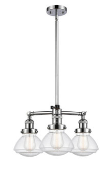 Olean - 3 Light - 19 inch - Polished Chrome - Stem Hung - Chandelier (3442|207-PC-G324-LED)