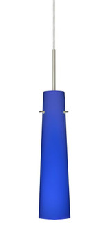 Besa Camino Pendant Satin Nickel Cobalt Blue Matte 1x5W LED (127|1BC-5674CM-LED-SN)
