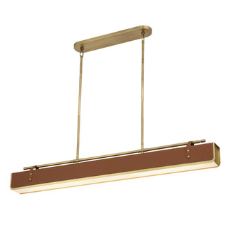 Valise 60-in Vintage Brass/Cognac Leather Dimmable LED Pendant (7713|PD307960VBCL)