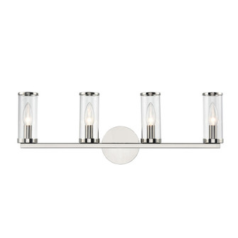 Revolve Clear Glass/Polished Nickel 4 Lights Damp-Rated Wall/Vanity Light (7713|WV309044PNCG)