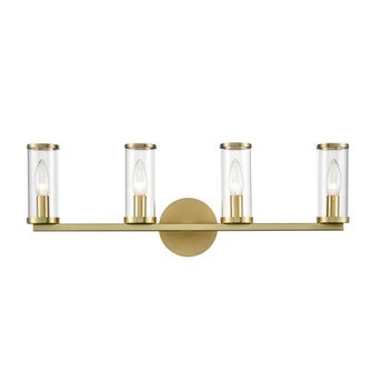 Revolve Clear Glass/Natural Brass 4 Lights Wall/Vanity (7713|WV309044NBCG)