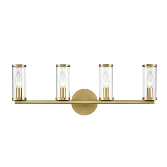 Revolve Clear Glass/Natural Brass 4 Lights Damp-Rated Wall/Vanity Light (7713|WV309044NBCG)