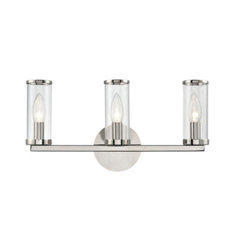 Revolve Clear Glass/Polished Nickel 3 Lights Damp-Rated Wall/Vanity Light (7713|WV309033PNCG)