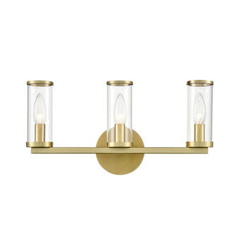 Revolve Clear Glass/Natural Brass 3 Lights Damp-Rated Wall/Vanity Light (7713|WV309033NBCG)