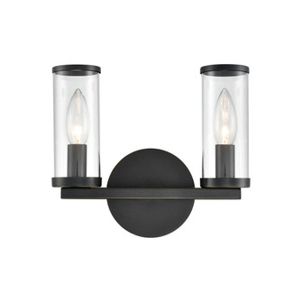 Revolve Clear Glass/Urban Bronze 2 Lights Damp-Rated Wall/Vanity Light (7713|WV309022UBCG)