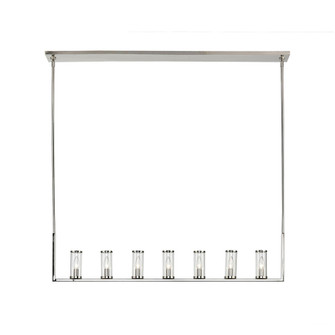 Revolve Clear Glass/Polished Nickel 7 Lights Linear Pendant (7713|LP309007PNCG)