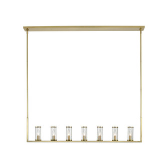 Revolve Clear Glass/Natural Brass 7 Lights Linear Pendant (7713|LP309007NBCG)