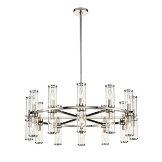 Revolve Clear Glass/Polished Nickel 24 Lights Chandeliers (7713|CH309024PNCG)