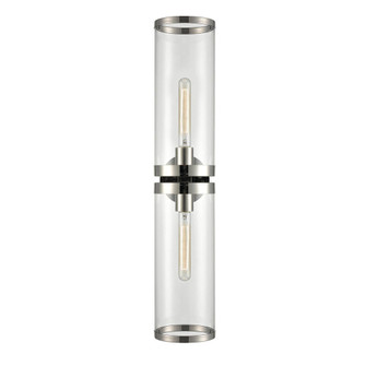 Revolve Ii Clear Glass/Polished Nickel 2 Lights Damp-Rated Wall/Vanity Light (7713|WV311602PNCG)