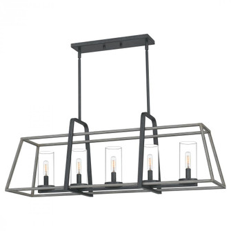 Lincoln 5-Light Distressed Iron Linear Chandelier (26|QF5277DO)
