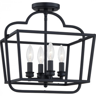 Blanche 4-Light Matte Black Semi-Flush Mount Light (26|BLA1714MBK)