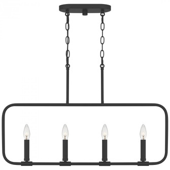 Abner 4-Light Matte Black Linear Chandelier (26|ABR432MBK)