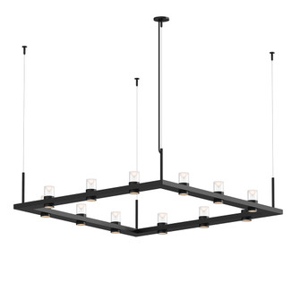 4' Square LED Pendant with Clear w/Cone Uplight Trim (107|20QKS04B)