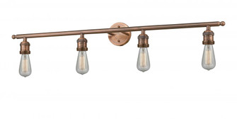 Bare Bulb - 4 Light - 42 inch - Antique Copper - Adjustable Bath Vanity Light (3442|215-AC-LED)