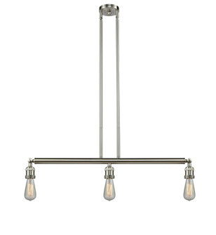 Bare Bulb - 3 Light - 38 inch - Brushed Satin Nickel - Stem Hung - Adjustable Island Light (3442|213-SN)