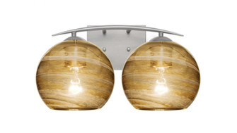 Besa, Jilly Vanity, Vapor Amber, Satin Nickel Finish, 2x60W Medium Base (127|2WC-JILLYAM-SN)