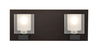 Besa, Bolo Vanity, Clear/Frost, Bronze Finish, 2x5W LED (127|2WF-BOLOFR-LED-BR)
