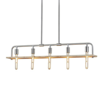 Bronx 5-Light Island Chandelier (254|ECO-8469-WOOD-NCKL)