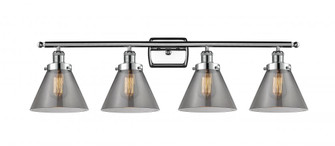 Cone - 4 Light - 38 inch - Polished Chrome - Bath Vanity Light (3442|916-4W-PC-G43-LED)