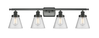 Cone - 4 Light - 36 inch - Matte Black - Bath Vanity Light (3442|916-4W-BK-G64-LED)