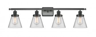 Cone - 4 Light - 36 inch - Matte Black - Bath Vanity Light (3442|916-4W-BK-G62-LED)