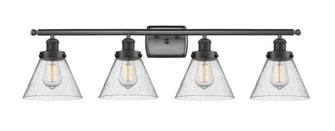 Cone - 4 Light - 38 inch - Matte Black - Bath Vanity Light (3442|916-4W-BK-G44-LED)