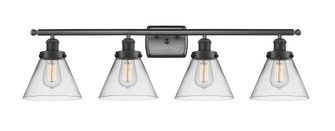 Cone - 4 Light - 38 inch - Matte Black - Bath Vanity Light (3442|916-4W-BK-G42-LED)