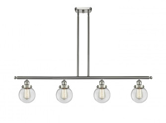 Beacon - 4 Light - 48 inch - Brushed Satin Nickel - Stem Hung - Island Light (3442|916-4I-SN-G202-6-LED)