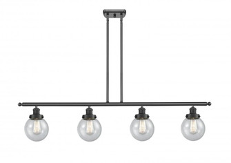 Beacon - 4 Light - 48 inch - Matte Black - Stem Hung - Island Light (3442|916-4I-BK-G204-6-LED)