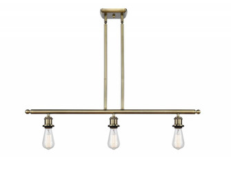 Bare Bulb - 3 Light - 36 inch - Antique Brass - Stem hung - Island Light (3442|516-3I-AB-LED)
