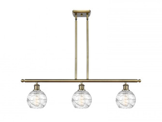 Athens Deco Swirl - 3 Light - 36 inch - Antique Brass - Stem hung - Island Light (3442|516-3I-AB-G1213-6-LED)