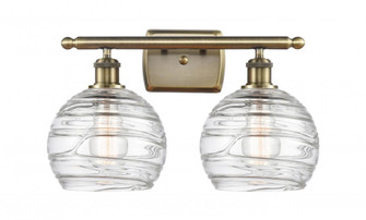 Athens Deco Swirl - 2 Light - 18 inch - Antique Brass - Bath Vanity Light (3442|516-2W-AB-G1213-8)