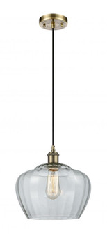 Fenton - 1 Light - 11 inch - Antique Brass - Cord hung - Mini Pendant (3442|516-1P-AB-G92-L)