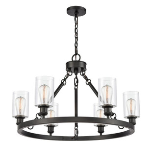 Clymer - 6 Light - 30 inch - Matte Black - Chain Hung - Chandelier (3442|830-BK-G802-LED)