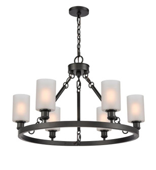 Clymer - 6 Light - 30 inch - Matte Black - Chain Hung - Chandelier (3442|830-BK-G801-LED)